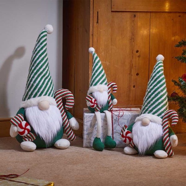 Three Kings Candy Cane Gonk Large - Green - Saxons Garden & Home