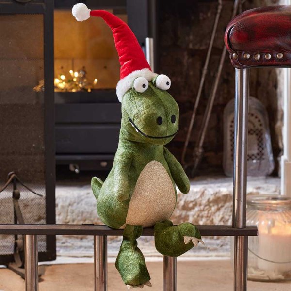Three Kings Festive Dino - Seated - Green - Saxons Garden & Home