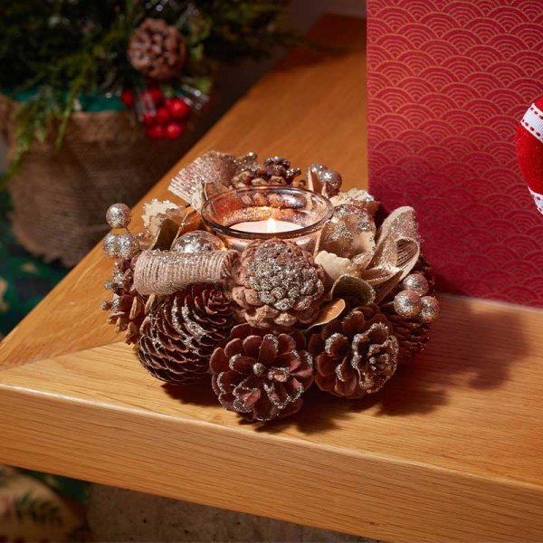 Three Kings GoldFest Solo Candle Holder - 15 cm - Saxons Garden & Home