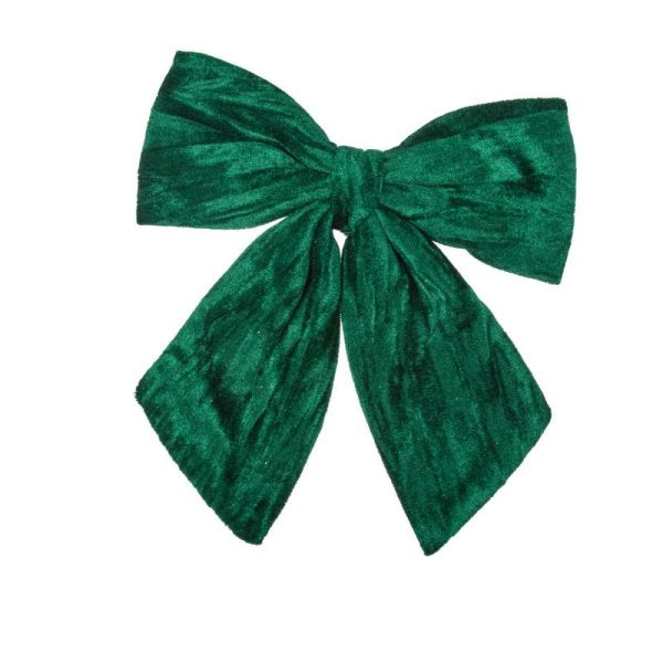 Three Kings Velvet Bow - Emerald 34cm