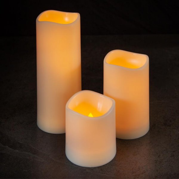 Three Kings Flameless Pillar Candle 7.5 x 11.5cm - Saxons Garden & Home
