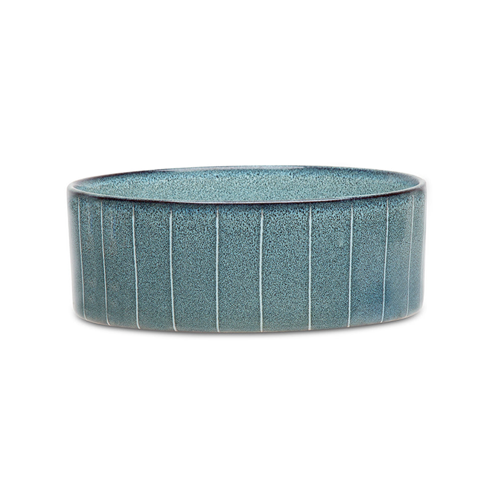 Scruffs Reactive Glaze Food Bowl in Pinstripe - Saxons Garden & Home