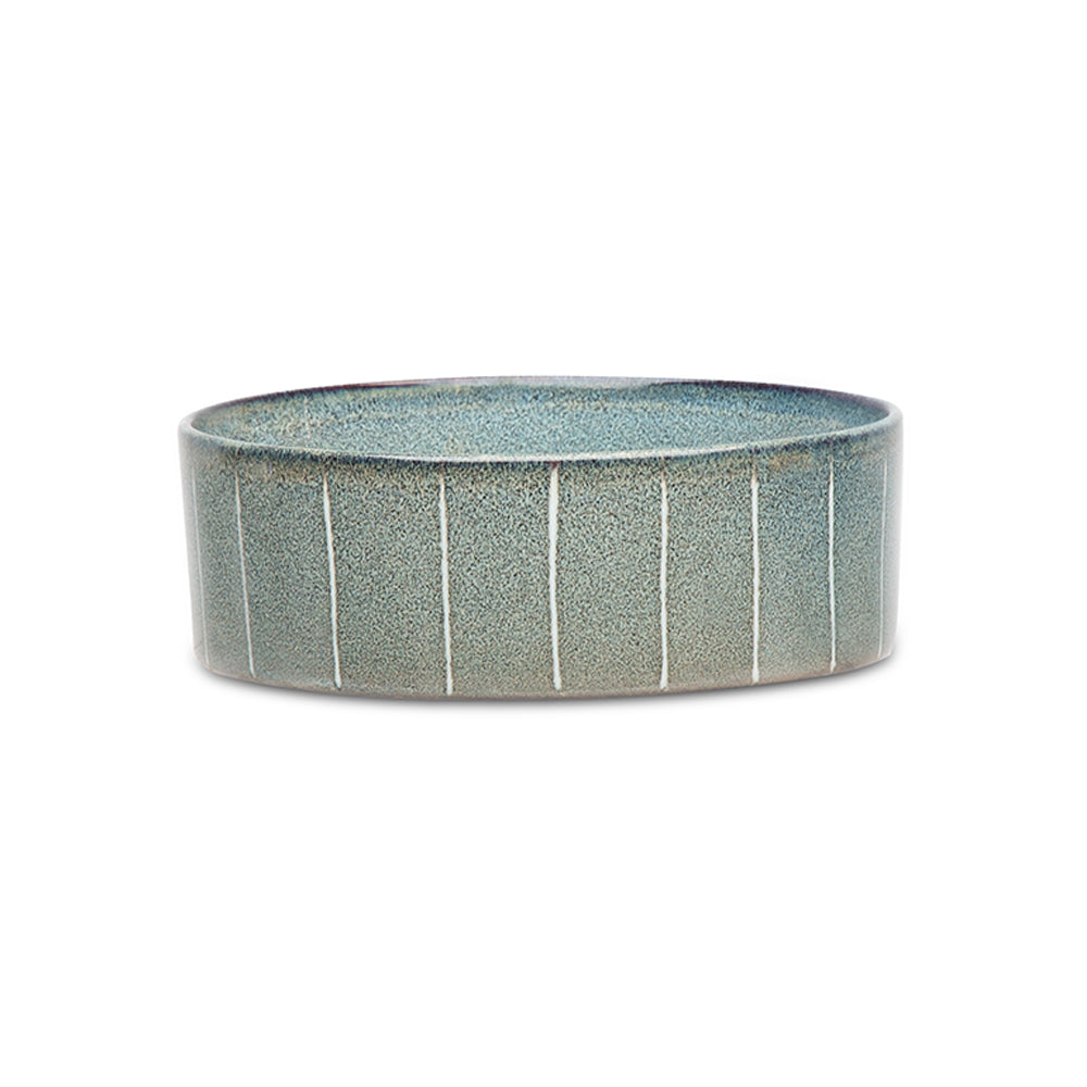 Scruffs Reactive Glaze Food Bowl in Pinstripe - Saxons Garden & Home