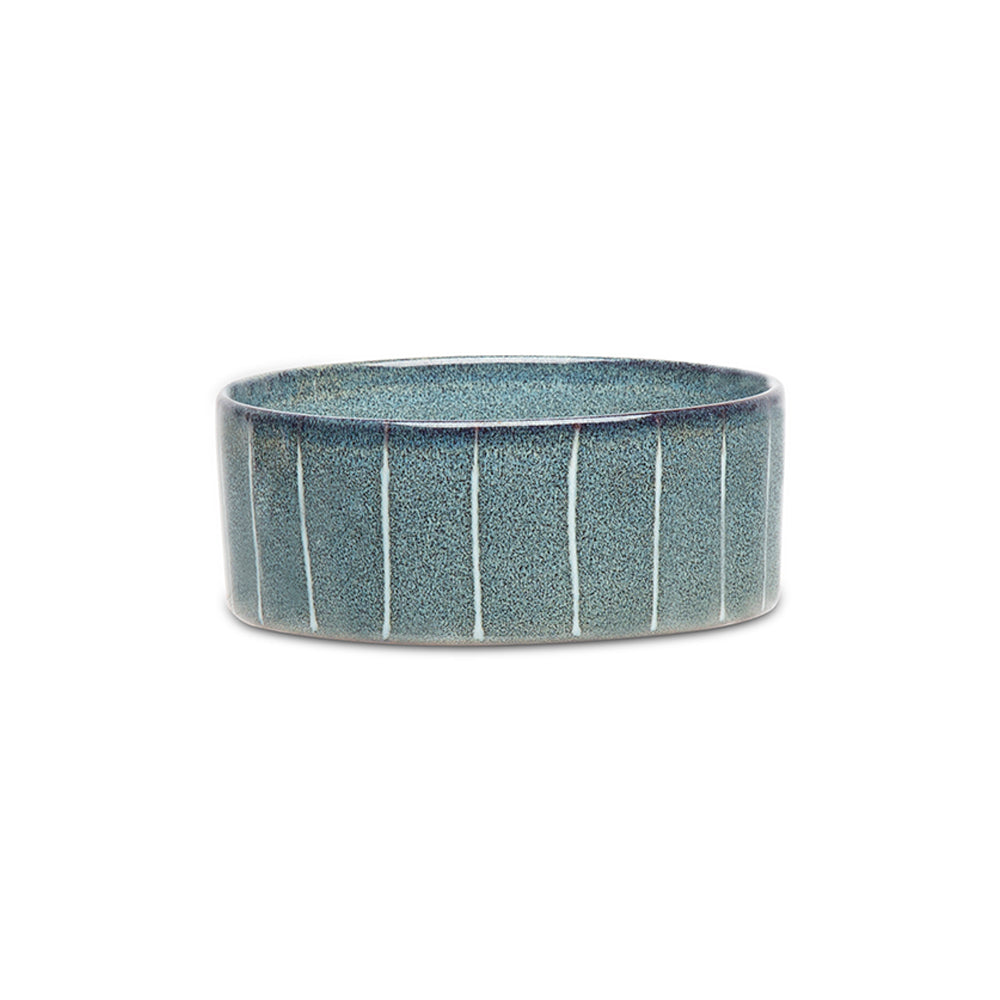Scruffs Reactive Glaze Food Bowl in Pinstripe - Saxons Garden & Home