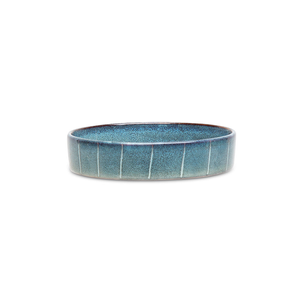Scruffs Reactive Glaze Pet Saucer in Pinstripe - Saxons Garden & Home