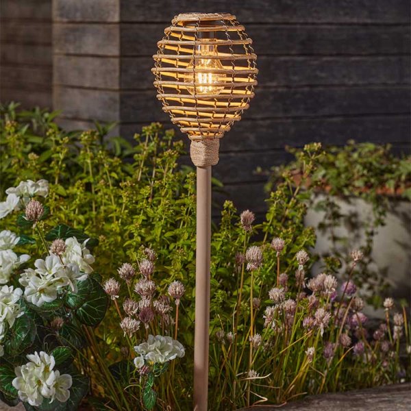 Smart Solar Lumina Faux Rattan Stake Light - Saxons Garden & Home