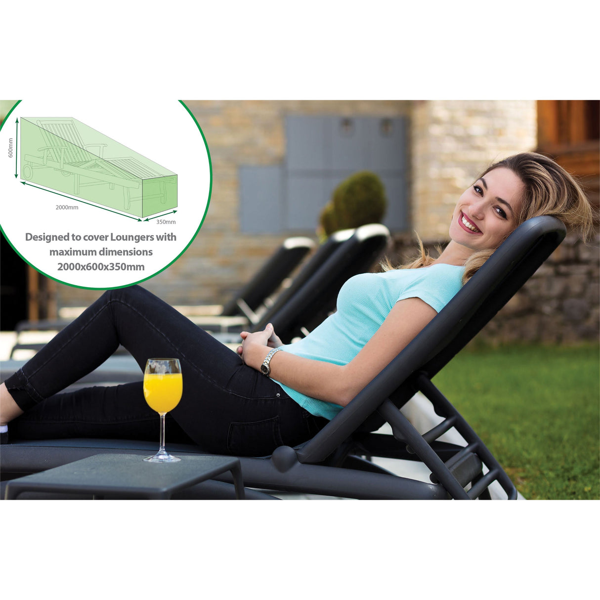 Saxons Water Resistant Lounger Cover - Saxons Garden & Home