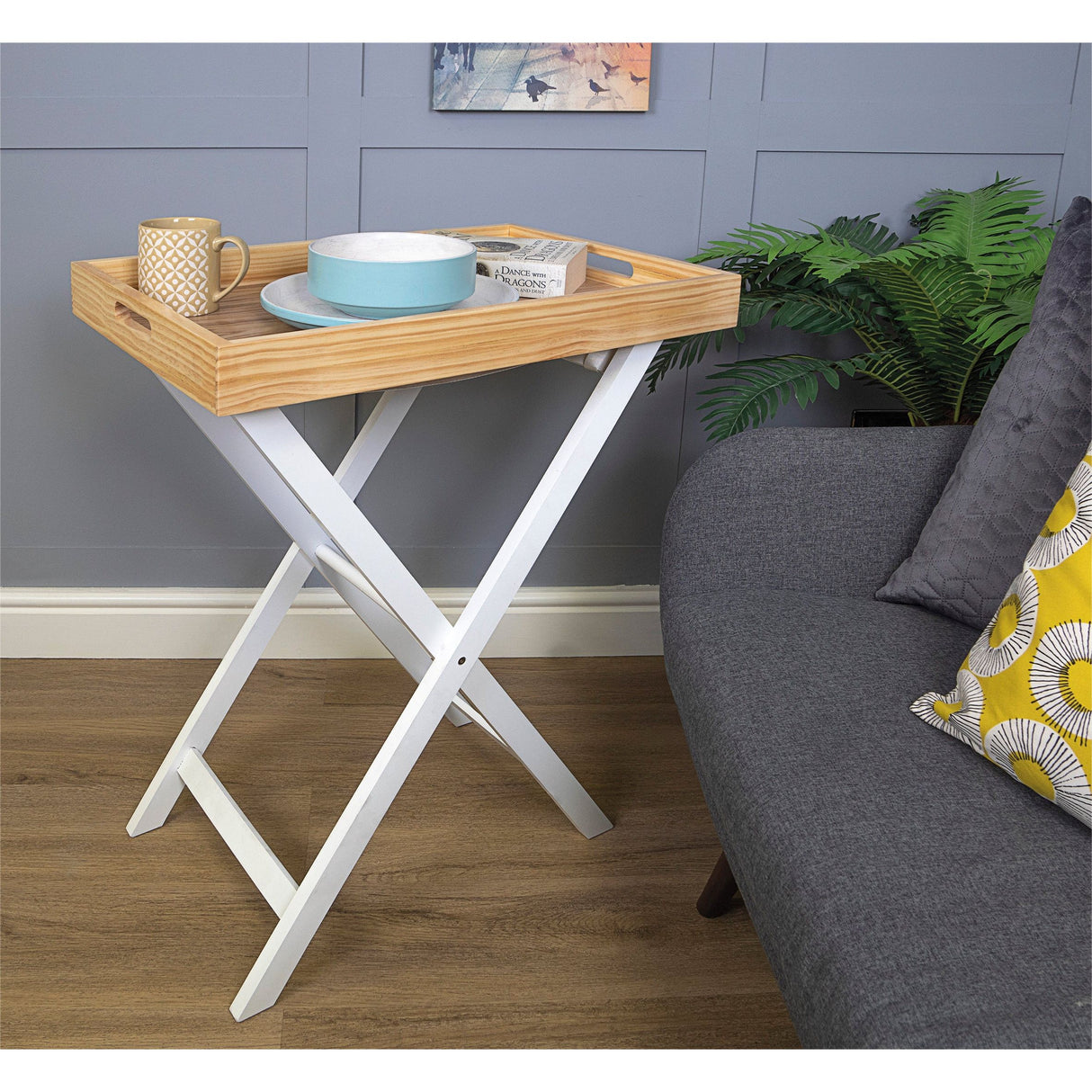 Saxons Folding Tray Table in White - Saxons Garden & Home