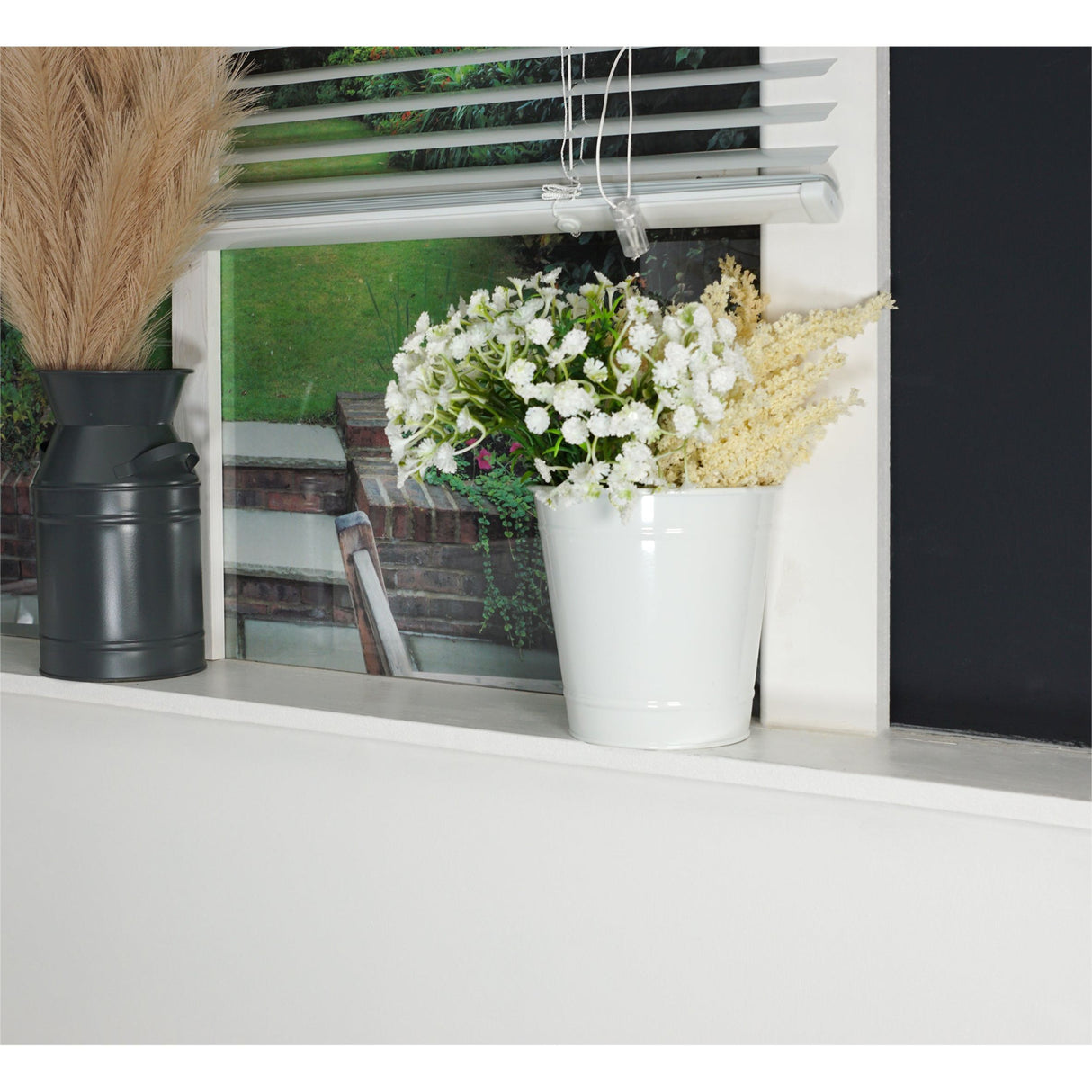 Saxons 5" Metal Plant Pot White - Saxons Garden & Home