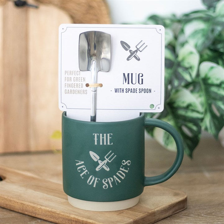 Ace of Spades Mug with Spade Spoon - Saxons Garden & Home