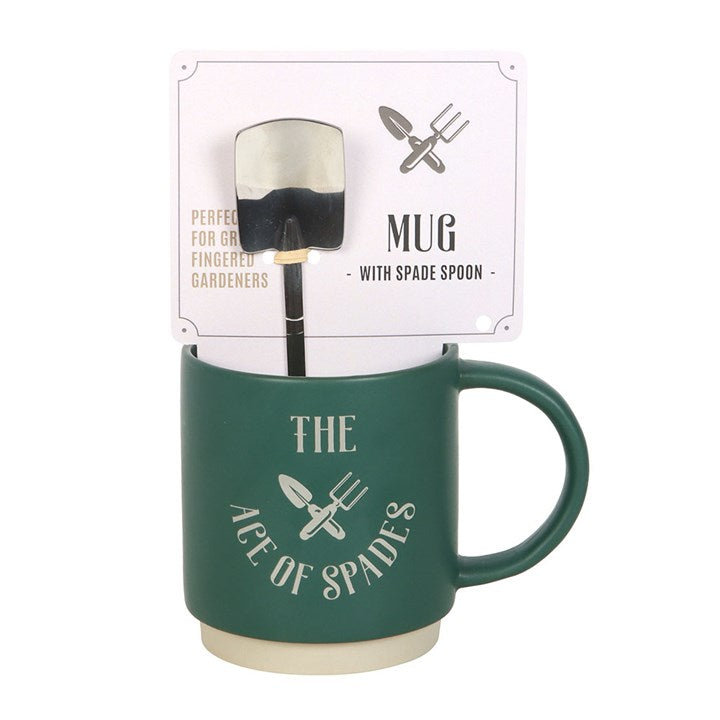 Ace of Spades Mug with Spade Spoon - Saxons Garden & Home