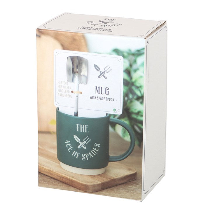 Ace of Spades Mug with Spade Spoon - Saxons Garden & Home
