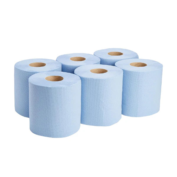 6 Pack Centre Feed Blue Roll 2-Ply 40m