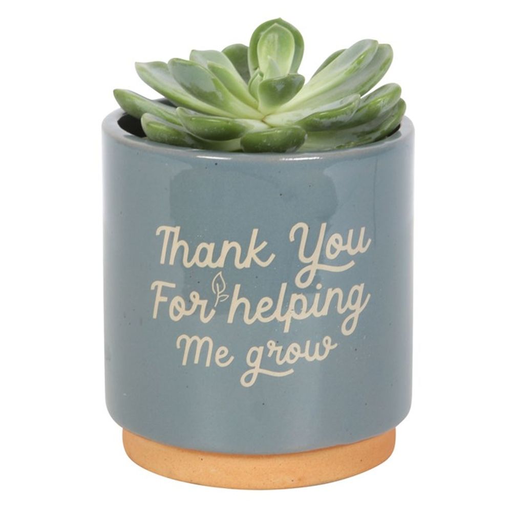 Blue Thank You For Helping Me Grow Plant Pot - Saxons Garden & Home
