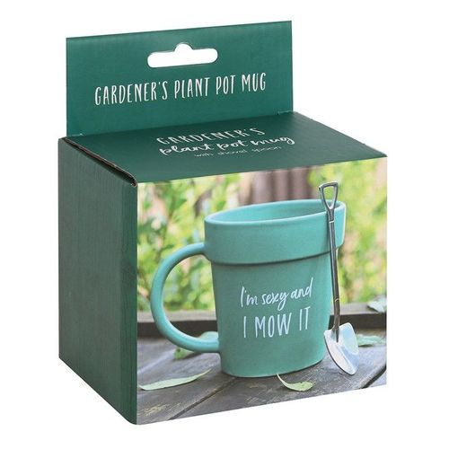 Sexy and I Mow It Pot Mug and Shovel Spoon - Saxons Garden & Home