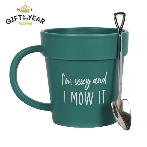 Sexy and I Mow It Pot Mug and Shovel Spoon - Saxons Garden & Home