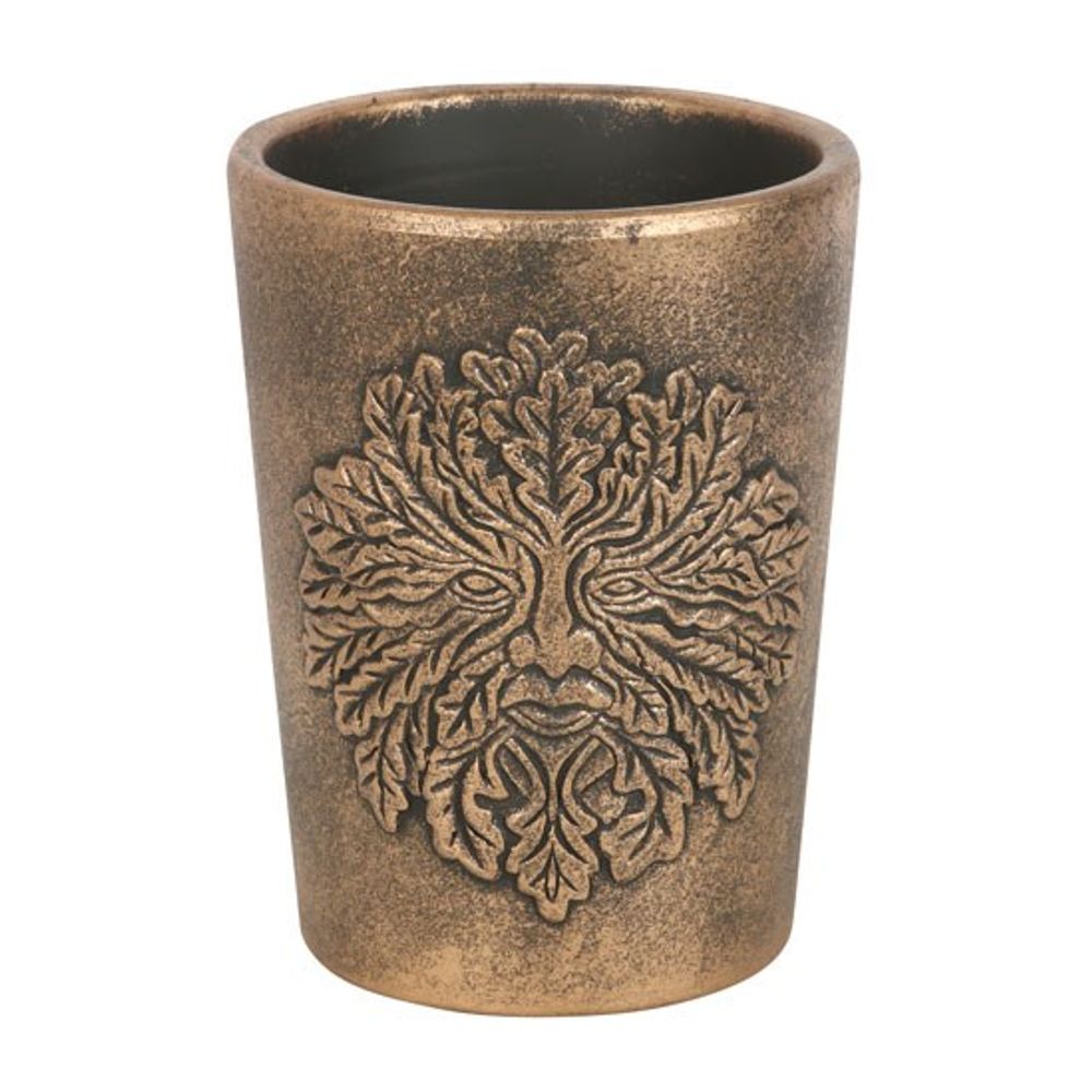 Green Man Bronze Terracotta Plant Pot by Lisa Parker - Saxons Garden & Home