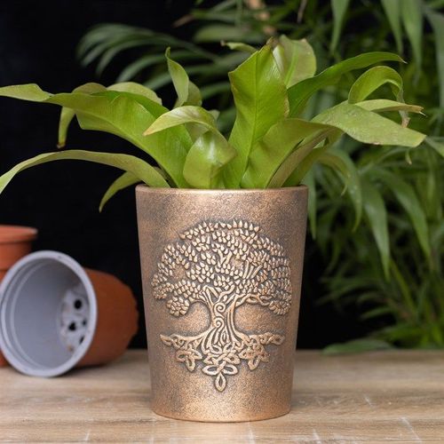 Tree of Life Bronze Terracotta Plant Pot by Lisa Parker - Saxons Garden & Home