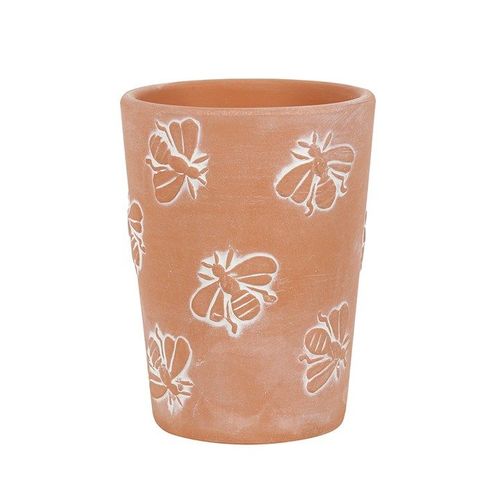Small Terracotta Bee Pattern Plant Pot - Saxons Garden & Home