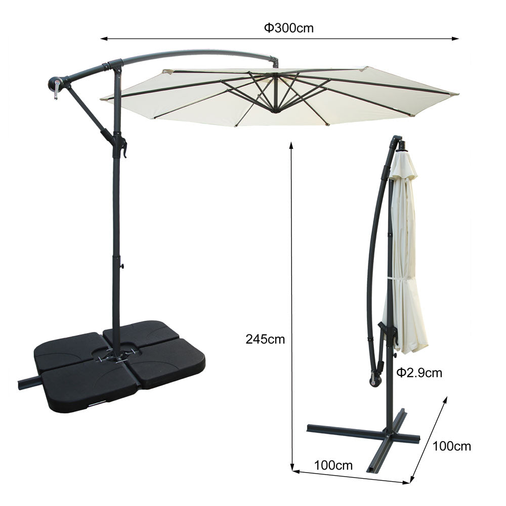 Oceanus 3m Cantilever Parasol - Saxons Garden & Home