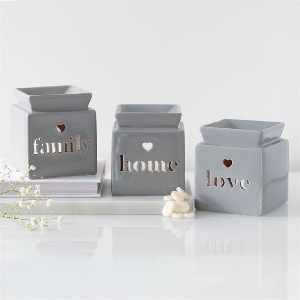 Grey Love Cut Out Oil Burner - Saxons Garden & Home