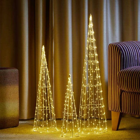 Three Kings 640 LED TreeCone Trio - Set of 3 - Warm White - Saxons Garden & Home