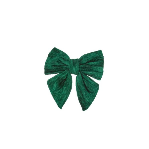 Three Kings Velvet Bow - Emerald 13cm