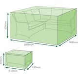 Saxons Water Resistant 2 Piece Ottoman Small Corner Cover Set - Saxons Garden & Home