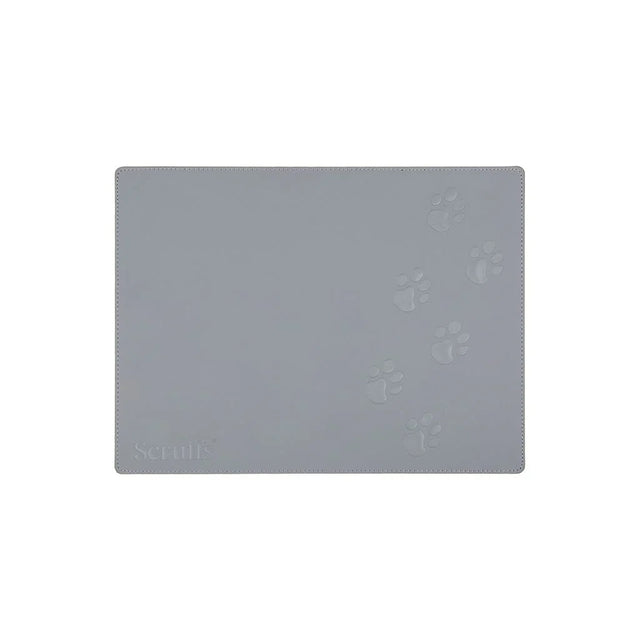 Scruffs 40 x 30cm Faux Leather Pet Placematin Grey - Saxons Garden & Home
