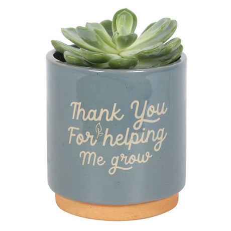 Blue Thank You For Helping Me Grow Plant Pot - Saxons Garden & Home