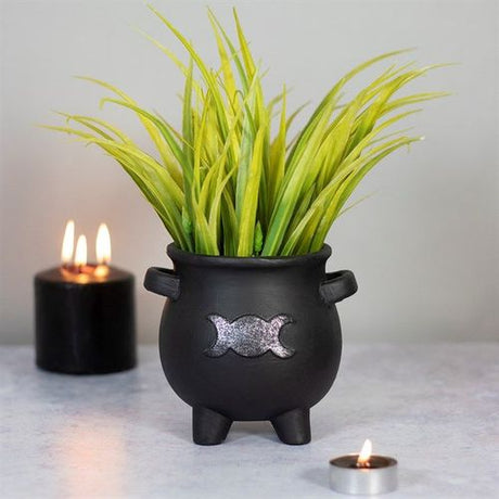 Triple Moon Cauldron Terracotta Plant Pot - Saxons Garden & Home