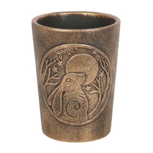 Moon Gazing Hare  Bronze Terracotta Plant Pot by Lisa Parker - Saxons Garden & Home