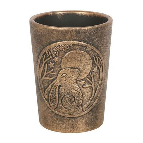 Moon Gazing Hare  Bronze Terracotta Plant Pot by Lisa Parker - Saxons Garden & Home