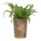 Moon Gazing Hare  Bronze Terracotta Plant Pot by Lisa Parker - Saxons Garden & Home