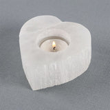 Selenite Heart Tealight Holder - Saxons Garden & Home